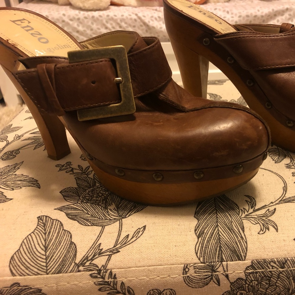 Cognac booties. Size 7